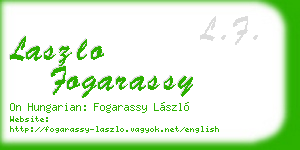 laszlo fogarassy business card